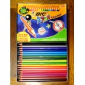 Boite BIC en métal 18 crayons couleurs ultra résistant
