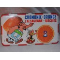 Boite ASTERIX publicitaire ancienne 1967 ASTERIX OBELIX Alsacienne biscuits CHAMONIX vintage