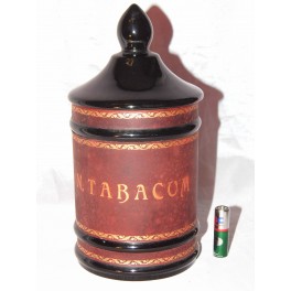 Pot tabac céramique bonbonniere tabacum tabatiere boite à plantes sechées rangement vide poche vintage
