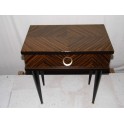 Table de chevet laqué marron design scandinave retro année 60 table de nuit vintage