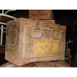 coffre métal vintage collection caisse à munitions Anglaise WW2 vide Militaire militaria