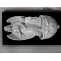 Bénitier porcelaine vierge marie christ angelot jesus chérubin ange sculpture
