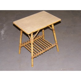 Table vintage rotin porte revues bambou table salon sellette années 60