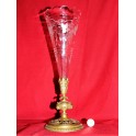 Grand vase bronze soliflore conique tulipier centre de table bouquetiere antiquité