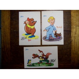 Lot de 3 Cartes postales anciennes publicité chocolat Tobler Walt Disney