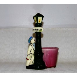 Porte stylos porte crayons en céramique marin reverbere objet de vacances vintage années 60