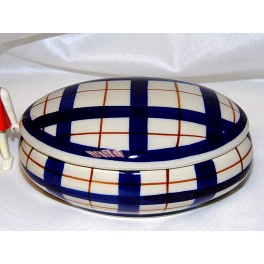 Baguier faience craquelée boite à bijoux année 50 bonbonniere vintage