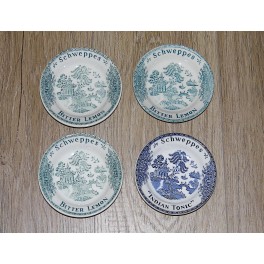 lot de 4 coupelles SCHWEPPES GIEN vintage bistrot ramasse monnaie  café