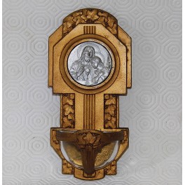 Benitier art deco crucifix religieux jesus medaille 