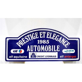 Plaque rallye ELF ANTARGAZ Crédit Lyonnais métal voitures anciennes collection automobile 1985  automobilia vintage