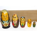 Matriochkas 5 grandes poupées Russie Russe chefs d'état russe 5 pieces poupées gigogne 
