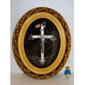 cadre religieux tableau reliquaire crucifix antiquité