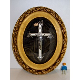cadre religieux tableau reliquaire crucifix antiquité