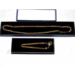 Lot Parure bijoux collier bracelet MVX avec écrin