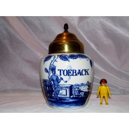 Pot à tabac faiencerie DELFTS BLAUW indien HOLLANDE