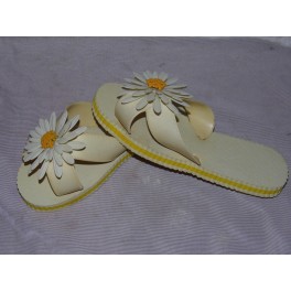 Sandale vintage tong fleurs années 70 retro