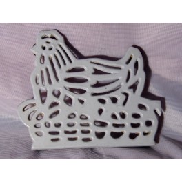 DESSOUS PLAT POULE BLANCHE VINTAGE RETRO